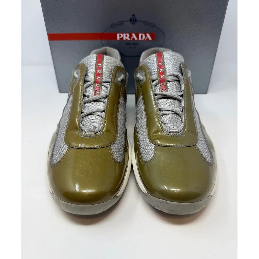 Prada Americas Cup Sneaker Olive Green Size 13 US 12 UK